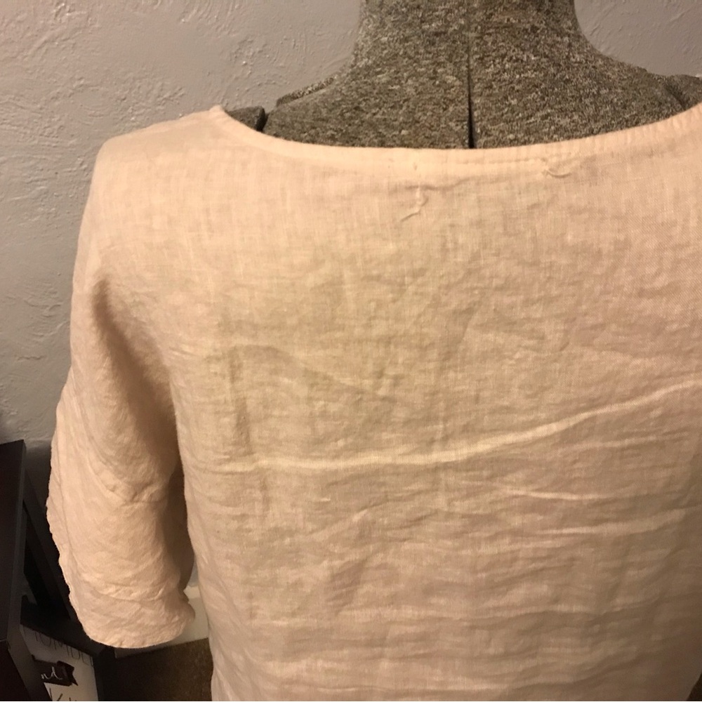 Elegant Beige Embroidered Women's Blouse - Picture 5 of 6